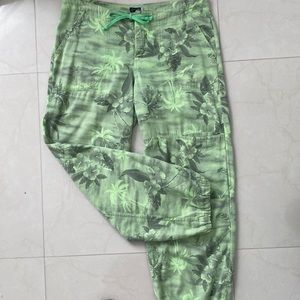 Tropical Print Cargo Pants